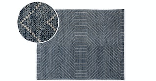 Parallel Wave Blue / White Rug 8 x 10