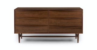 Lenia Walnut 6-Drawer Double Dresser