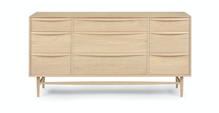 Lenia White Oak 9-Drawer Dresser