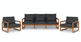 Laholm Sea Black Sofa Set